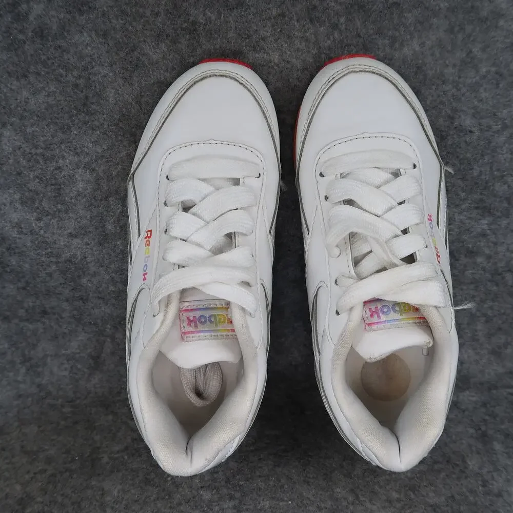Reebok Shoes Kids 11 Sneakers Classic Jogger Toddler Youth White Lace Up Rainbow